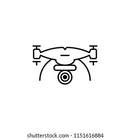 drone with camera icon. Element of drones for mobile concept and web apps illustration. Thin line icon for website design and development, app development. Premium icon