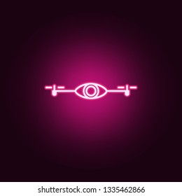 drone with camera icon. Elements of Drones in neon style icons. Simple icon for websites, web design, mobile app, info graphics