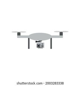 drone with camera, icon on white background