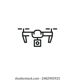 Drone with Camera Icon. Simple drone with camera icon for aerial photography and surveillance. Vector illustration.