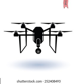 Drone with Camera icon, Vector. 