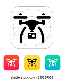 Drone with camera icon. Vector illustration.