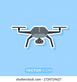 Drone with a camera icon,Flat design element.