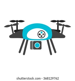 Drone camera isolated vector silhouette icon