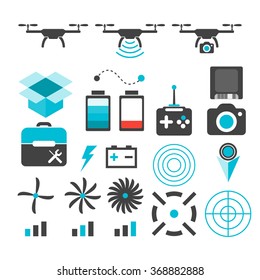 Drone camera isolated vector silhouette icon