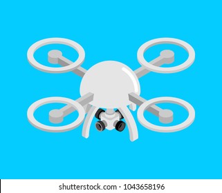 drone with camera isometry isolated. unmanned aerial vehicle