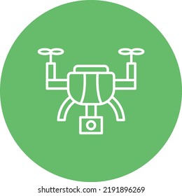 Drone Camera line circle icon vector image. Can also be used for web apps, mobile apps and print media.
