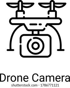 drone camera line icon isolated on white background