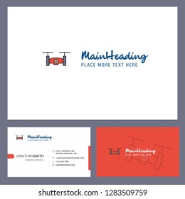 Drone camera Logo design with Tagline & Front and Back Busienss Card Template. Vector Creative Design