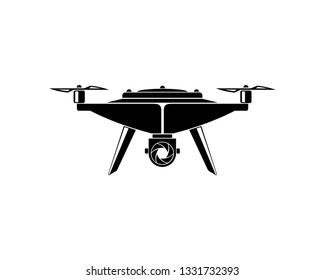 drone with camera, logo, emblem. isolated illustration, vector eps 10