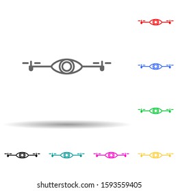 drone with camera multi color style icon. Simple thin line, outline vector of drones icons for ui and ux, website or mobile application
