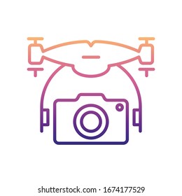 drone with camera nolan icon. Simple thin line, outline vector of Drones icons for ui and ux, website or mobile application