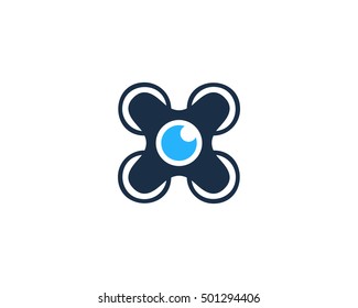 Drone Camera Photography Logo Design Template