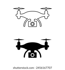 Drone camera product simple icon symbol design vector