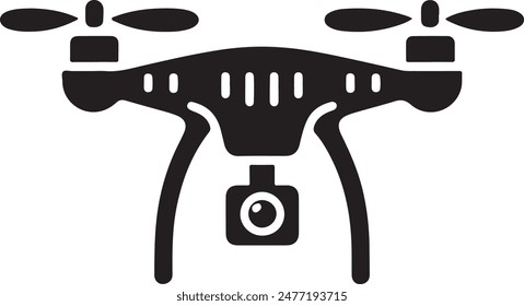 Silueta de la cámara del dron en ilustración de Arte vectorial