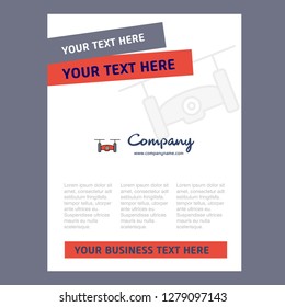 Drone camera Title Page Design for Company profile ,annual report, presentations, leaflet, Brochure Vector Background