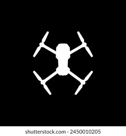 Drone Camera or UAV Silhouette, Flat Style, Can use for Art Illustration, Apps, Website, Pictogram, Logo Gram, or Graphic Design Element. Vector Illustration 