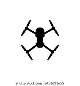 Drone Camera or UAV Silhouette, Flat Style, Can use for Art Illustration, Apps, Website, Pictogram, Logo Gram, or Graphic Design Element. Vector Illustration 