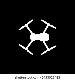 Drone Camera or UAV Silhouette, Flat Style, Can use for Art Illustration, Apps, Website, Pictogram, Logo Gram, or Graphic Design Element. Vector Illustration 