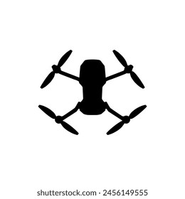 Drone Camera or UAV Silhouette, Flat Style, Can use for Art Illustration, Apps, Website, Pictogram, Logo Gram, or Graphic Design Element. Vector Illustration 
