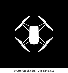 Drone Camera or UAV Silhouette, Flat Style, Can use for Art Illustration, Apps, Website, Pictogram, Logo Gram, or Graphic Design Element. Vector Illustration 