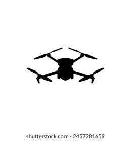 Drone cámara o UAV silueta, estilo plano, puede utilizar para la ilustración de arte, App, Sitio web, pictograma, logotipo Gram, o elemento de Diseño gráfico. Ilustración vectorial 
