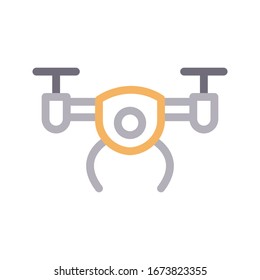 drone with camera camera vector color  line  icon 