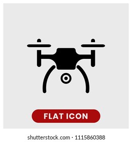 Drone con icono vector de cámara, símbolo cuadrocopter. Ilustración moderna y simple vectorial plana para sitio web o aplicación móvil.