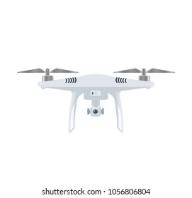 Drone with camera  (vector).UAV drone copter. Photo and video drone icon (vector).drone copter flying with digital camera.Unmanned Aerial Vehicle with high resolution digital camera.