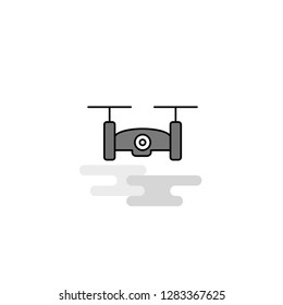 Drone camera Web Icon. Flat Line Filled Gray Icon Vector