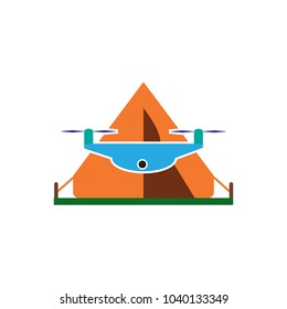 Drone Camping Logo Icon Design