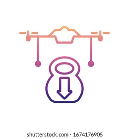 drone with cargo nolan icon. Simple thin line, outline vector of Drones icons for ui and ux, website or mobile application