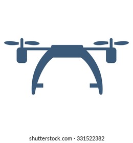 Drone Carrier vector icon. Style is flat symbol, blue color, rounded angles, white background.