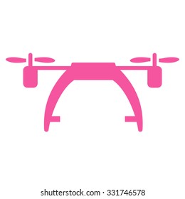 Drone Carrier vector icon. Style is flat symbol, pink color, rounded angles, white background.