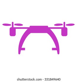 Drone Carrier vector icon. Style is flat symbol, violet color, rounded angles, white background.