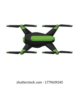 Drone cartoon vector icon.Cartoon vector illustration quadcopter. Isolated illustration of drone icon on white background.