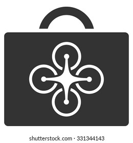 Drone Case vector icon. Style is flat symbol, rounded angles, white background.