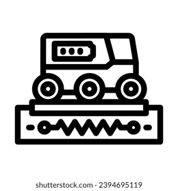 drone charging autonomous delivery line icon vector. drone charging autonomous delivery sign. isolated contour symbol black illustration