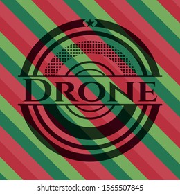 Drone christmas emblem. Vector Illustration. Detailed.