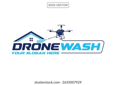 Drone cleaning building service company modern logo stock illustration
