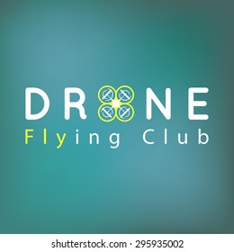 Drone club emblem on blue mesh background