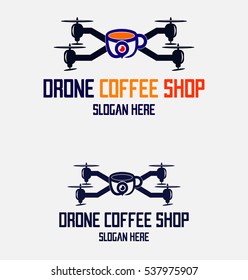 Drone Coffee Shop Logo Template