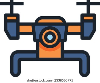 Icono de línea de color de drones - Icono único, vector