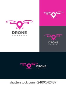 logotipo de la compañía drone Vector Template