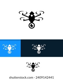 logotipo de la compañía drone Vector Template
