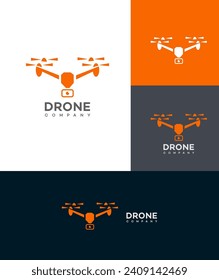 logotipo de la compañía drone Vector Template