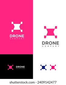 logotipo de la compañía drone Vector Template