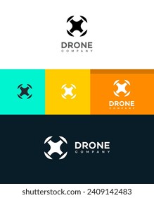 logotipo de la compañía drone Vector Template