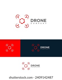 logotipo de la compañía drone Vector Template