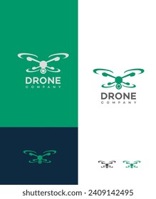 logotipo de la compañía drone Vector Template